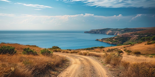 Un paisaje increíble con una carretera a lo largo de la costa