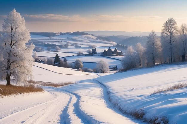 Paisaje invernal en el campo