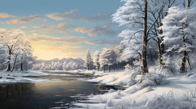 Paisaje invernal fotorrealista en Repentigny