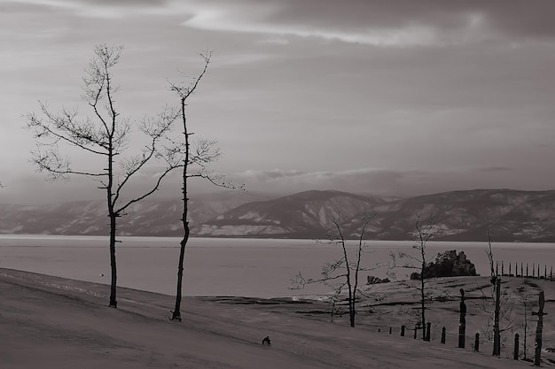 paisaje invernal isla olkhon, lago baikal viajes rusia