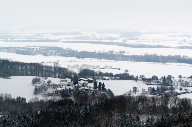 El paisaje de invierno en Hohenlohe