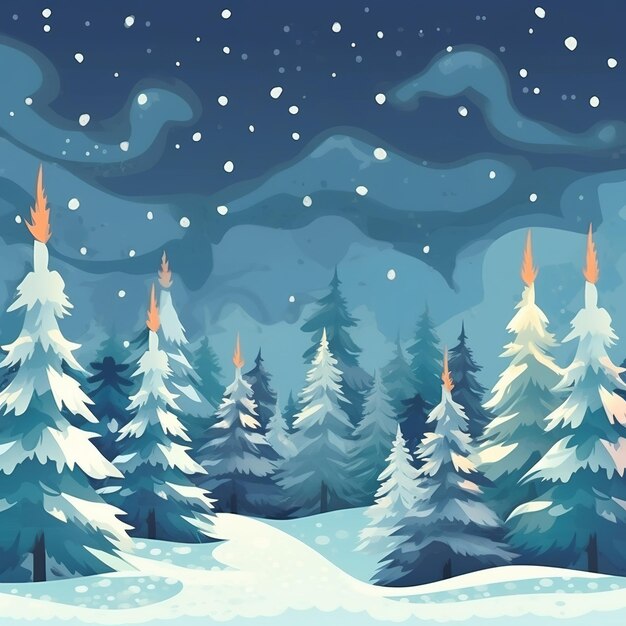 Paisaje de invierno de navidad