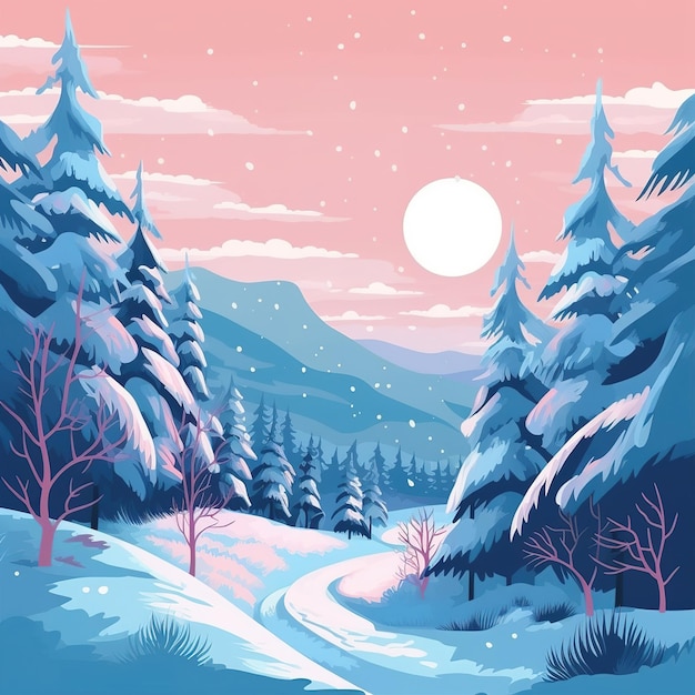 Paisaje de invierno de navidad