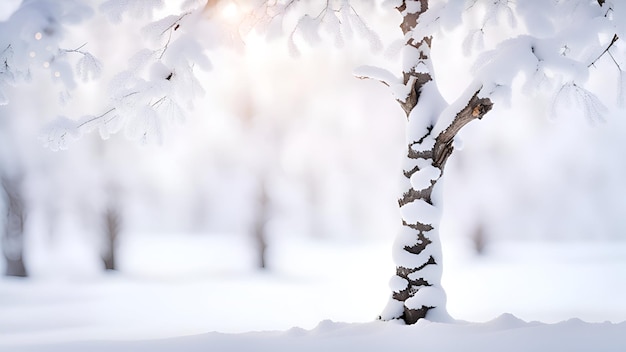 Paisaje de invierno con nieve en los árboles