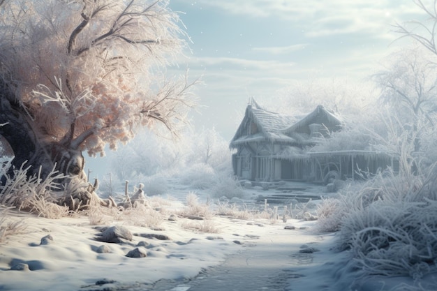 Paisaje de invierno Temporada de invierno frío heladas mañana frescura diciembre winnye vida cotidiana temporada de invierno copos de nieve nevadas Temperatura del aire frío