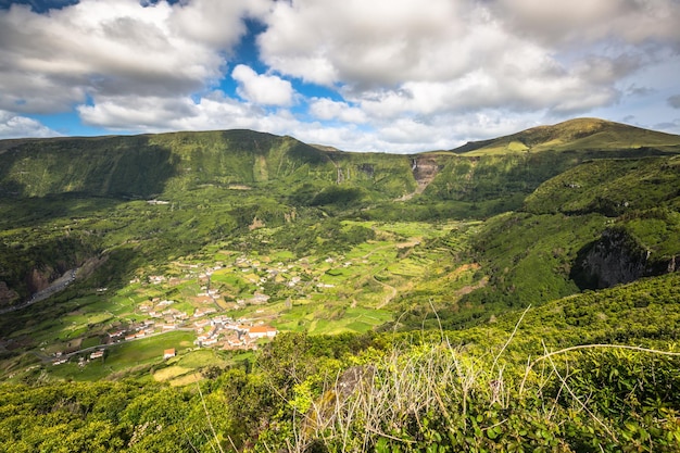 Foto paisaje de la isla de flores azores portugal