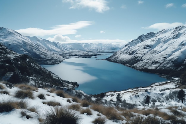 Paisaje lago naturaleza vista generativa ai