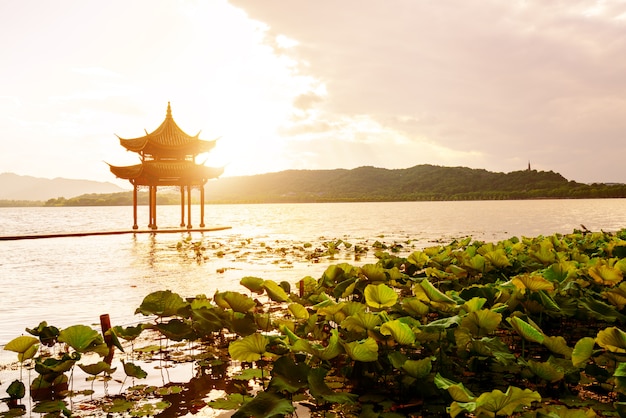Paisaje del lago del oeste de china hangzhou