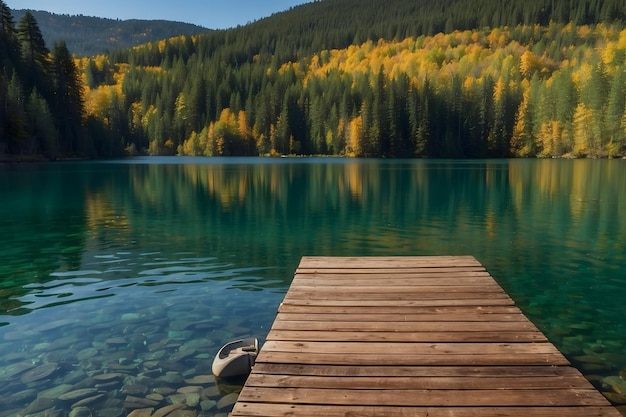 Foto un paisaje de un lago tranquilo