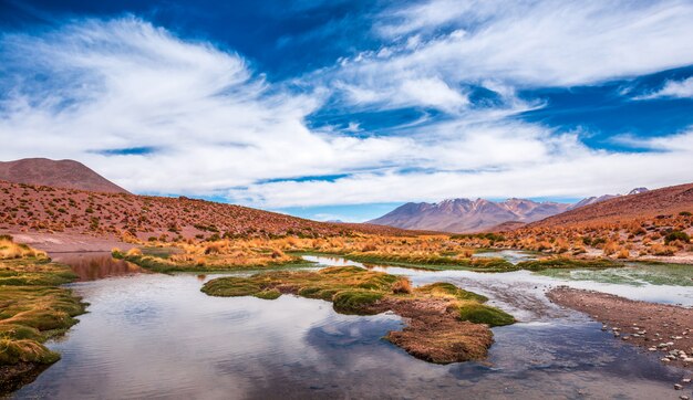 Paisaje de la laguna en bolivia