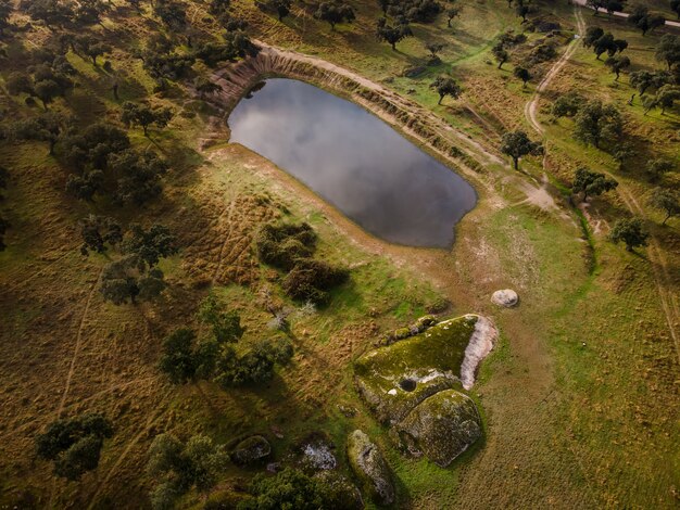 Paisaje con laguna en Dehesa