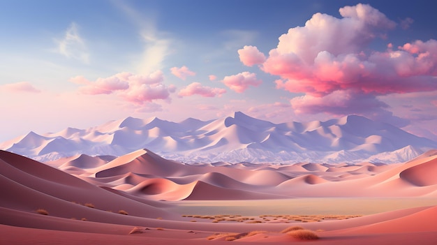 paisaje mágico de dunas de arena dorada con hermoso cielo en el desierto del Sahara