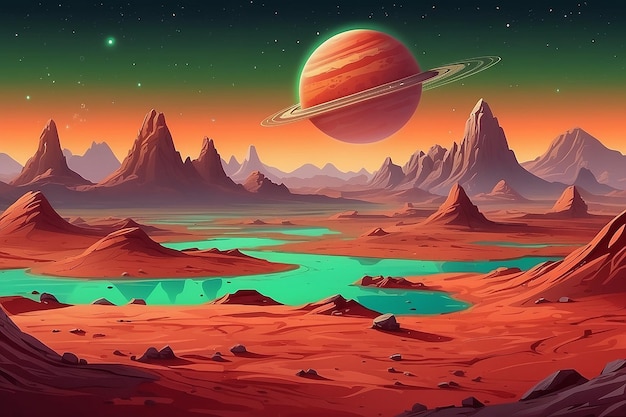 El paisaje de Marte, el fondo del planeta alienígena