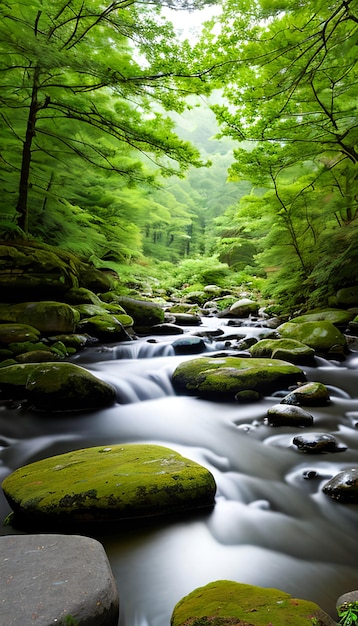 Paisaje de meditación zen Ambiente de naturaleza tranquila y espiritual