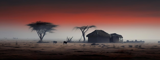Foto paisaje minimalista en áfrica