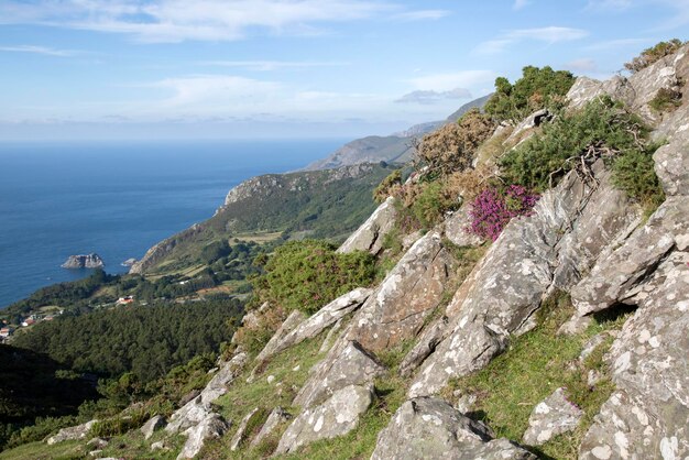 Paisaje en el Mirador Teixido Village, Galicia, España