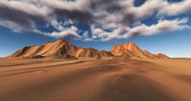 El paisaje místico de las montañas arenosas