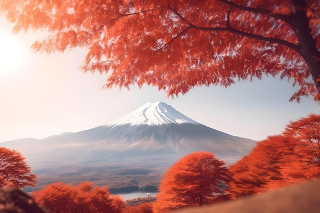 Paisaje de la montaña Fuji en Japón
