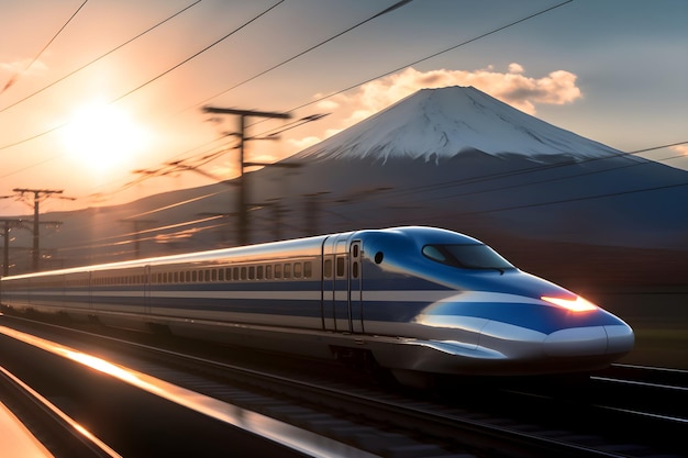 Foto paisaje de la montaña fuji en japón