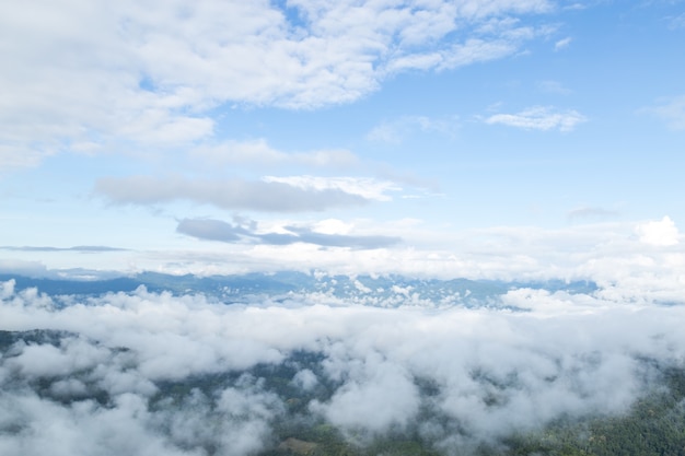 Paisaje de montaña y horizonte