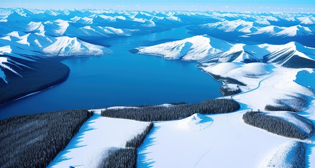 Paisaje de montaña de invierno