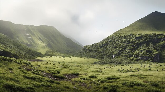 Foto paisaje de montaña isla de ponta delgada papel tapiz muy único