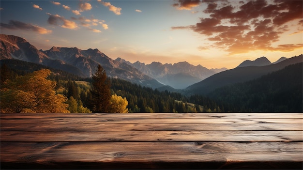 Un paisaje de montaña con un lago y montañas en el fondo.