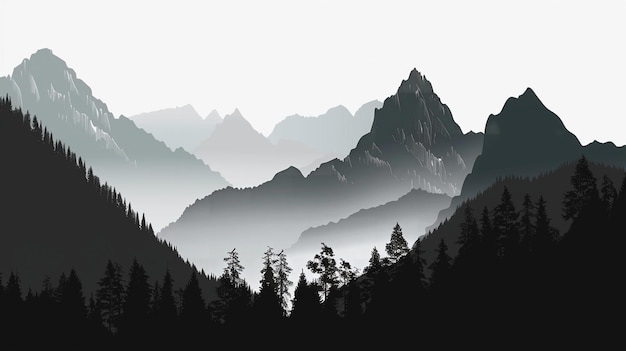 paisaje de montaña con montañas