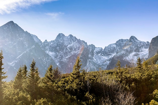 Paisaje de montaña Vysoke Tatry High Tatra Mountains la cordillera y el parque nacional en Eslovaquia