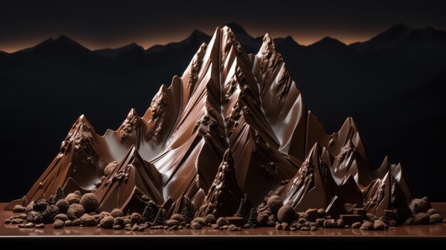 Foto paisaje de las montañas de chocolate