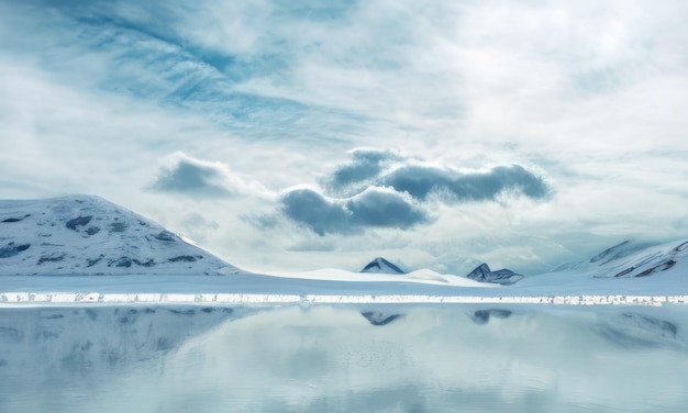 paisaje de montañas cubiertas de nieve