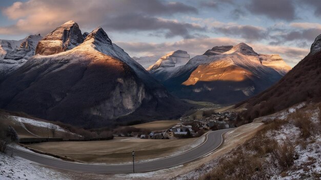 Paisaje de las montañas de los Pirineos