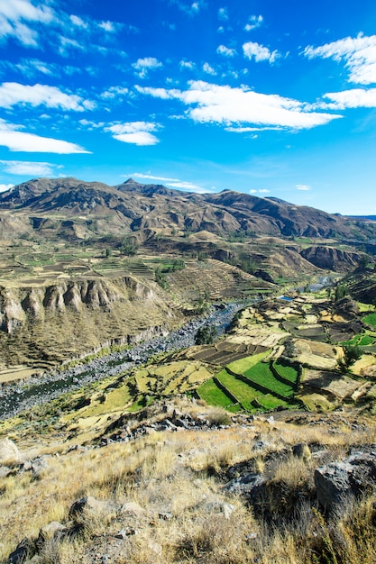 paisaje montañoso en un día soleado