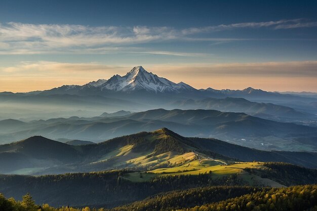 Paisaje montañoso y horizonte