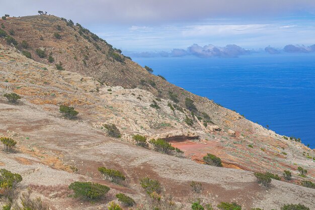 Foto paisaje montañoso en teno alto con enebros en tenerife islas canarias