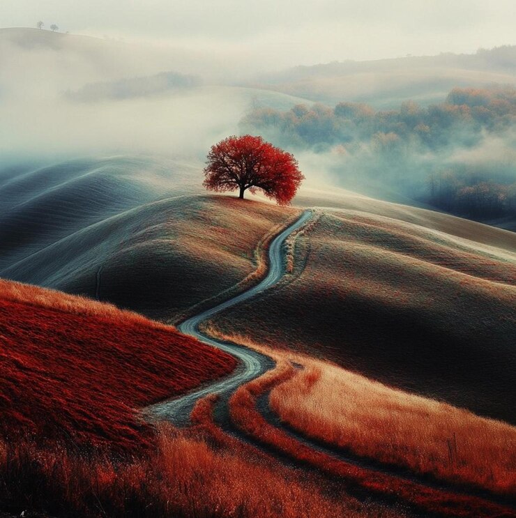 Paisaje natural una combinación de colores naturales y pastel