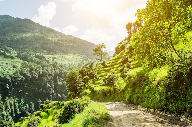 Paisaje natural en el Himalaya nepalí