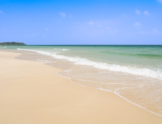 Paisaje natural de playa tropical con mar turquesa