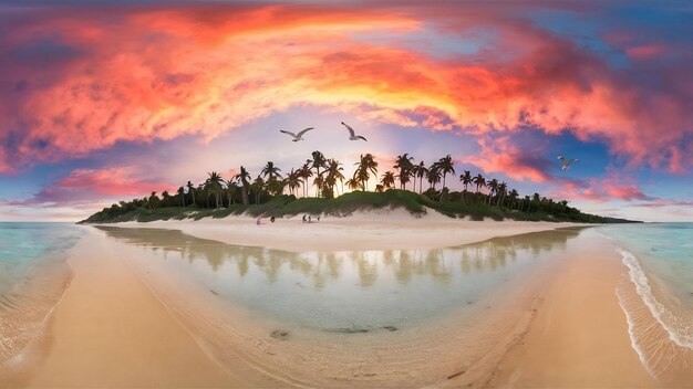 Paisaje natural vista de la hermosa y celestial playa