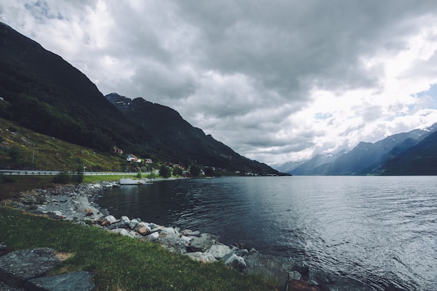 Foto paisaje de la naturaleza en noruega