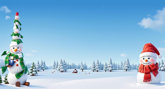 Foto paisaje navideño bonito hombre de nieve