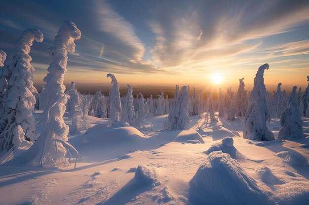 Foto paisaje nevado intacto en el corazón de siberia