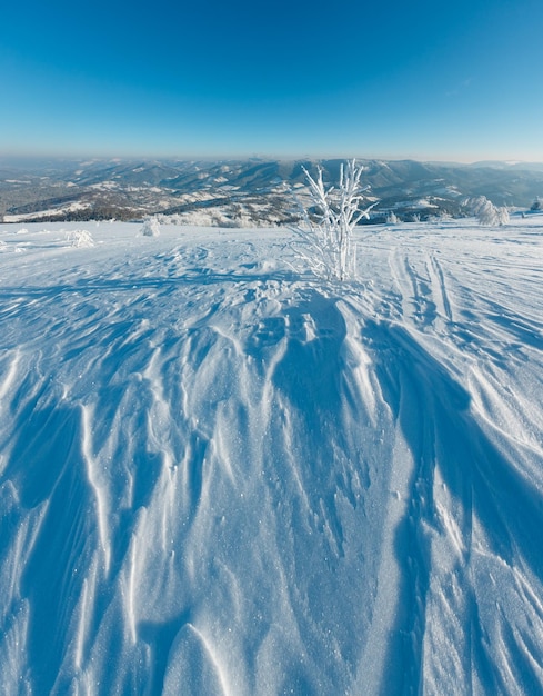 Paisaje nevado de montaña de invierno