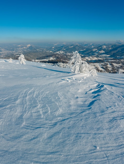 Paisaje nevado de montaña de invierno