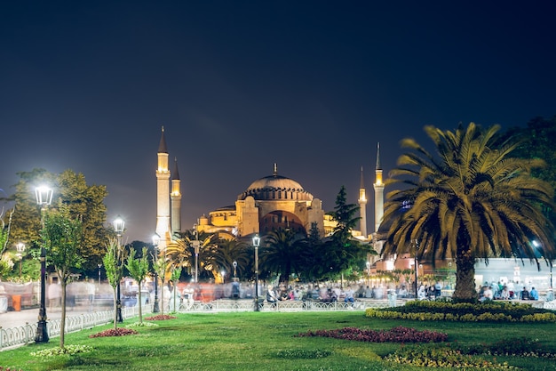 Paisaje nocturno de la calle de estambul turquía