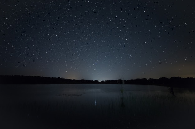 Paisaje nocturno cerca de Montehermoso. Extremadura España