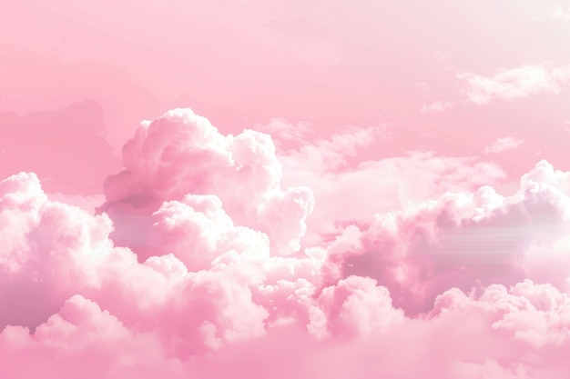 Paisaje de nubes un cielo de ensueño rosa