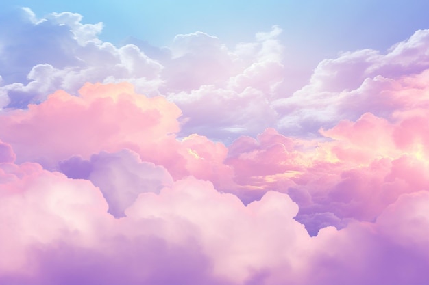 Un paisaje de nubes de ensueño en colores pastel