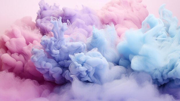 Un paisaje de nubes de sueño pastel una sinfonía abstracta en rosa y azul en polvo IA generativa