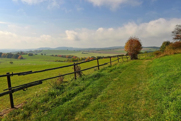 Paisaje otoñal Hermosa naturaleza colorida en época otoñal Fondo estacional de la República Checa